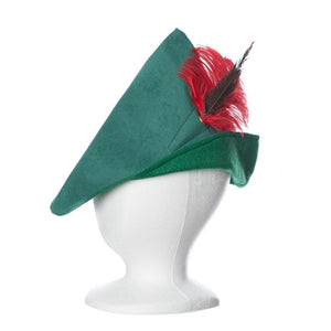 Green Robin Hood style adult hat with feather