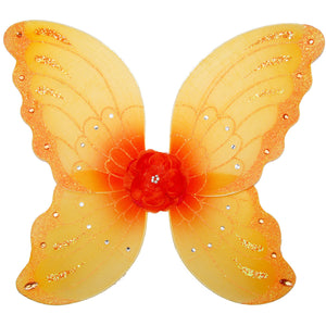 girls yellow orange fairy wings with flower