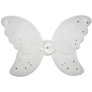 girls white fairy wings with flower