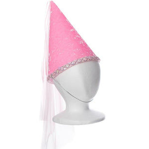 childs pink blue velvet princess hat with veil