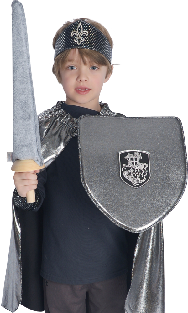 silver-look toy shield with st. george and the dragon crest