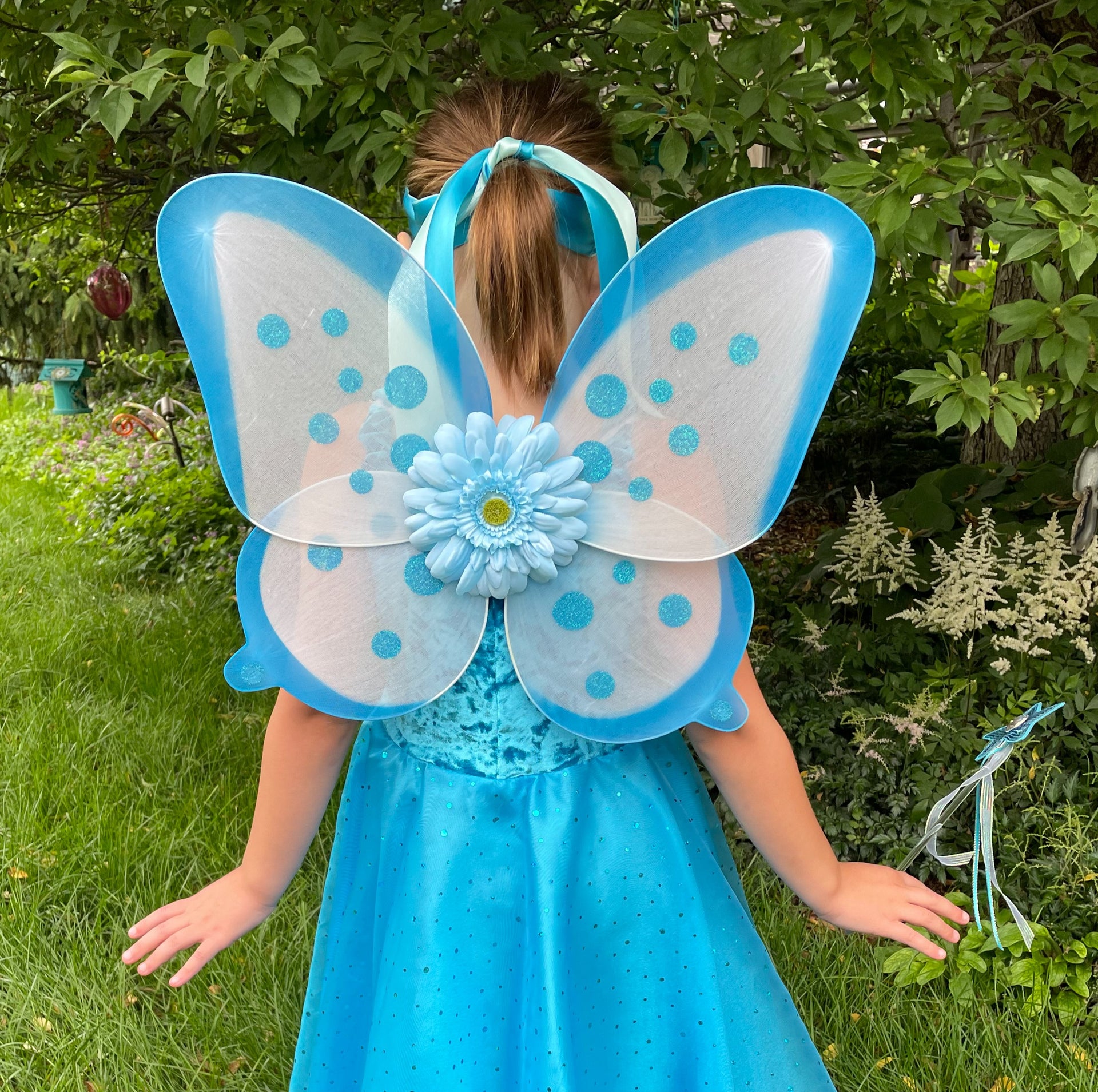 Girls Fairy Wings Rainbow Pink Daisy Fairy Finery Blue