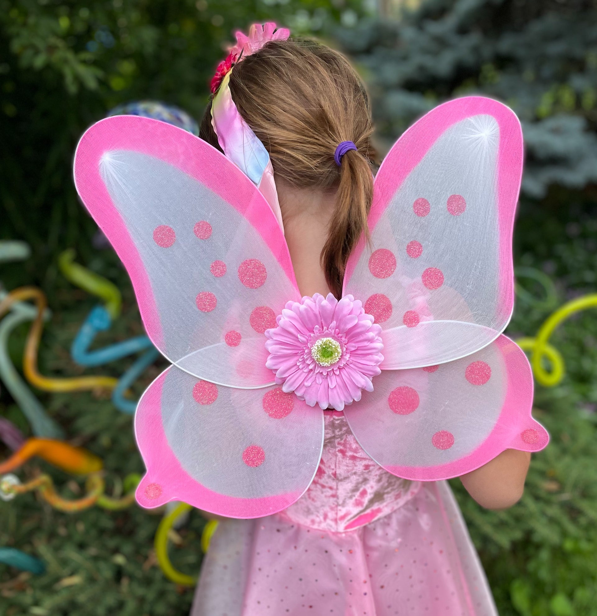 Girls Fairy Wings Rainbow Pink Daisy Fairy Finery Girls Fairy Wings Rainbow Pink Daisy Fairy Finery