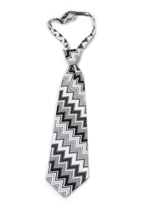 Boys necktie in gray zigzag print