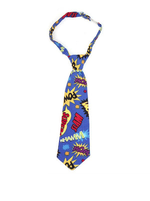 Boys necktie in multicolor Pow Bam Wham print