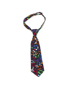 Fly Guy toddler necktie in multicolor musical note print
