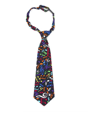 Boys necktie in multicolor musical note print