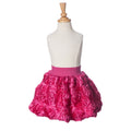 girls fuchsia ribbon rose bubble skirt