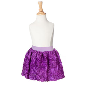 girls purple ribbon rose party skirt