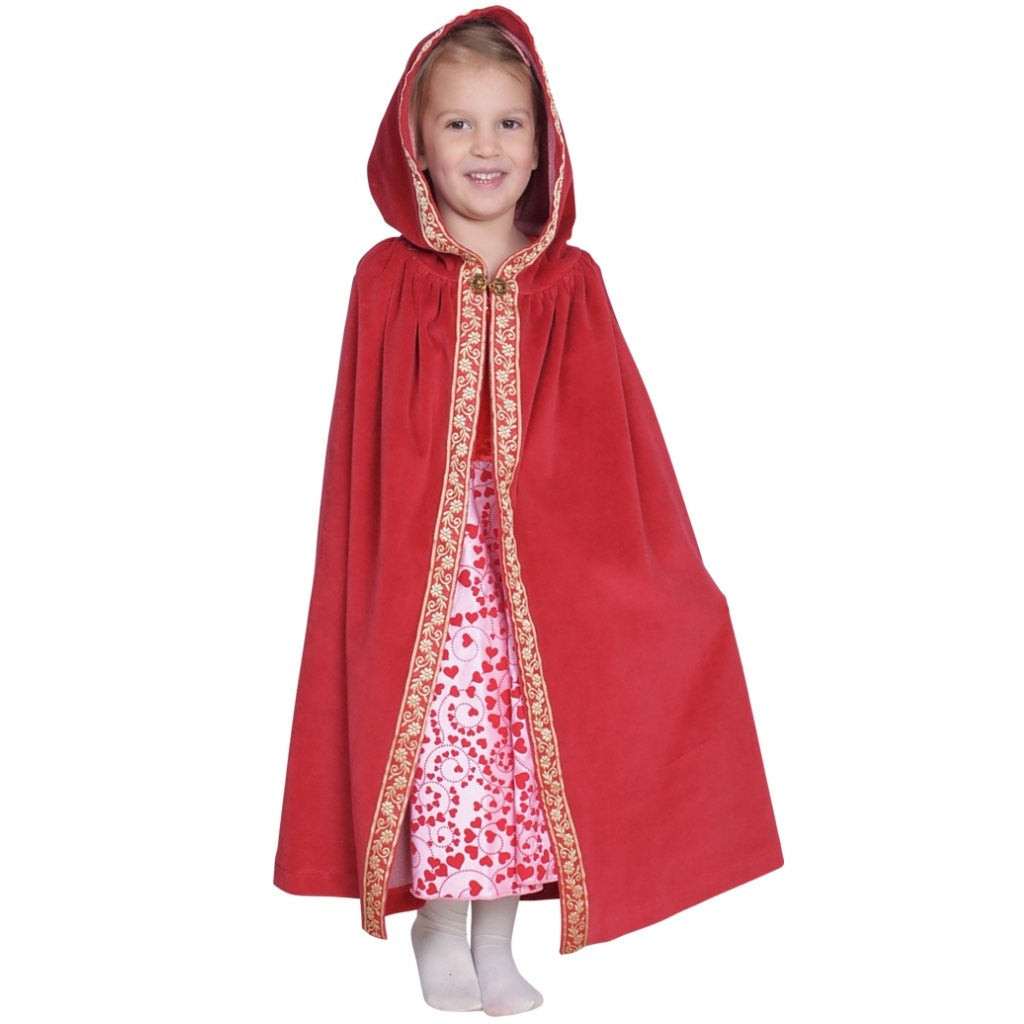 Cotton Velour Cape with Ribbon Trim - Fairy Finery