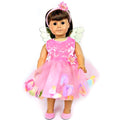 doll fairy dress pink with doll fairy wings