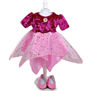 doll fairy dancer dress in fuchsia with matching shoes