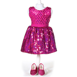 doll hot pink sequin skirt set for 18 inch doll