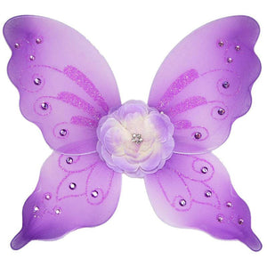 purple fairy wings with flower and sparkle details