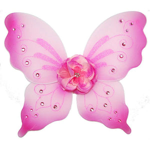 pink fairy wings with flower and sparkle details