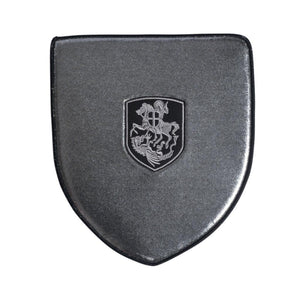 silver-look toy shield with st. george and the dragon crest