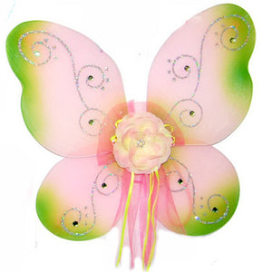 Girls fairy wings pink with lime