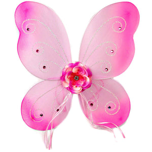 Girls fairy wings pink with rose