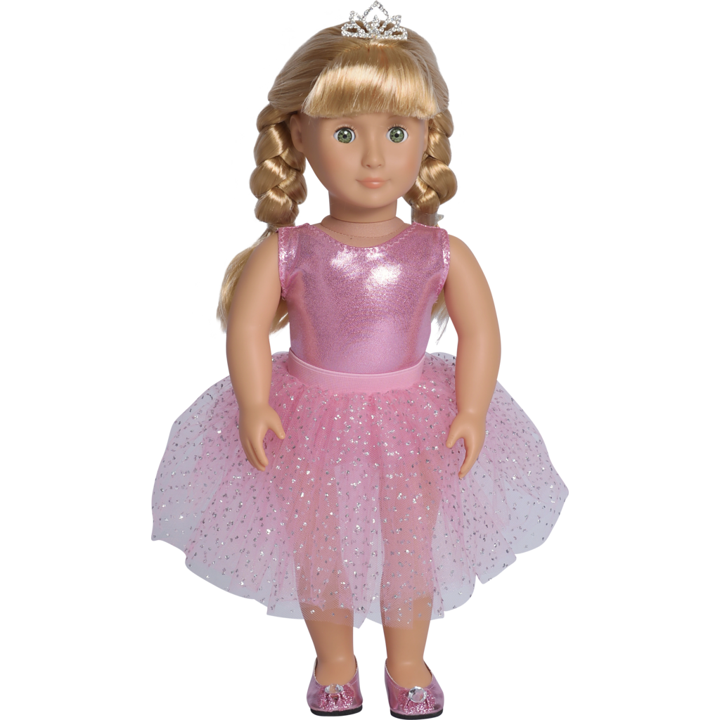 american girl style doll wearing pink ballerina outfit