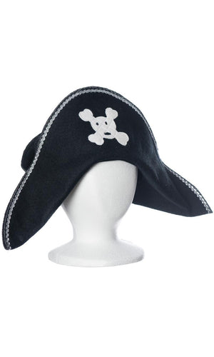 kids pirate hat with white skull and crossbones